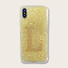 letter L Gold dust Cartoon Glue iPhone Case Is Suitable For 6S/7P/X/XR/Xs/11/11Max/11Pro Hard shell Epoxy resin Cover Phone case 2024 - buy cheap