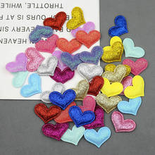 100Pcs Glitter Love Heart Padded Patches Appliques DIY Craft Supplies Kids Hair Accessories Clothing Garment Decor Materials 2024 - buy cheap