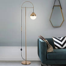 Nordic floor lamp modern simple living room gold iron glass ball light luxury bedroom bedside lamp study office lamp 2024 - buy cheap