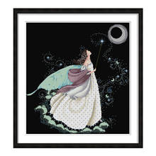 Full Moon (full stitch) Embroidery Kit Printed Pattern Cross Stitch Set 14CT 11CT White Canvas Needlework Handicrafts Home Decor 2024 - buy cheap