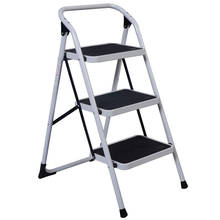 Home Use 3-Step Short Handrail Iron Ladder Black  White Portable Folding Step Step Ladder Household Tools 2024 - buy cheap