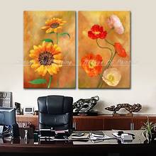 Arthyx The Family Decorates Picture Hand Painted Flower Oil Painting On Canvas Wall Art Pictures For Living Room Home Decoration 2024 - buy cheap