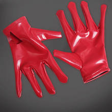 Sexy PVC Shiny Glove Latex Faux Leather Glove Punk Gloves Sexy Hip-pop Jazz Outfit Mittens Cosplay Costumes Accessory Hollow Out 2024 - buy cheap