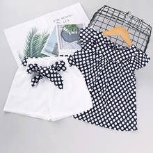 Kids Girls Clothing Sets Summer New Style Brand Baby Girls Children Clothes Suits short Sleeve Polka Dot T-Shirt+Short Pant 2Pcs 2024 - buy cheap