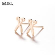 SMJEL Personalize Scissors Earrings Stainless Steel Stud Earings Ear Studs For Women Men Street Pop Jewelry 2024 - buy cheap