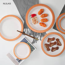 Plato de porcelana de imitación, vajilla creativa coreana, disco de plástico, plato occidental para sushi y barbacoa 2024 - compra barato