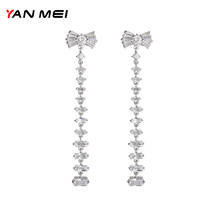 YANMEI New Butterfly Shaped Long Tassel Earrings Luxury Fashion Fish Bone Earrings Girl Gift Dating Jewelry 2024 - buy cheap