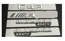 Chrome for C43 for AMG BITURBO 4MATIC Trunk Fender Badges Emblems for Mercedes Benz 2024 - buy cheap