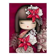 Japanese Paper Cut Cartoon Doll Girl Diamond Painting Portrait Round Full Drill DIY Mosaic Embroidery 5D Cross Stitch Home Decor 2024 - buy cheap