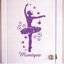 CUSTOM NAME Ballerina Ballet Dancer Sticker Wall Vinyl For Girls Removable Art Wall Decal For Kids Room Decor Girl's gift 2024 - buy cheap