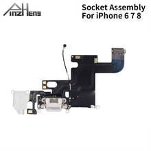 PINZHENG Charging Flex Cable For iPhone 6 6S 7 8 Plus USB Charger Port Dock With Mic Flex Cable Connector Socket Assembly 2024 - buy cheap