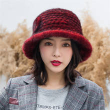 Brand New Real Mink Fur Hat for Women Winter Panama Outdoor Sunscreen Bucket Hats Female Sun Caps H19 2024 - buy cheap