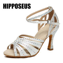 Hipposeus Dance-Shoes Ballroom Girls Latin Salsa Women Dancing Shoes Satin Ladies High Heel Tango Modern Soft Sole Dance Shoes 2024 - buy cheap