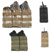 Bolsa táctica de un solo doble Triple Molle 5,56 para revistas, chaleco militar del ejército, bolsa de cartucho abierta, accesorios AK M4 2024 - compra barato