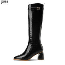 New winter Mid-Calf boots Genuine leather Women boots Knight's shoes high quality warm cowhide Female boots Women shoes 2024 - buy cheap