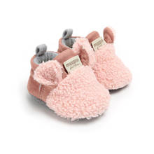 Ботинки для маленьких девочек; Зимние флисовые теплые ботинки для новорожденных; Милые плюшевые ботинки с мягкой подошвой для малышей 0-18 месяцев 2024 - купить недорого