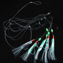 5Pcs Sea High Carbon Steel Fishing Hook With Line Feather Roped Barbed Hooks Fishing Tackle Fishing Accessories 2024 - buy cheap