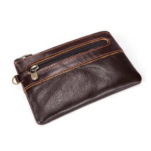 New 100% Genuine Leather Coin Purse Men Women Vintage Zipper Small Change Bag Casual Slim Purse For Cards Holder Wallets 2024 - buy cheap