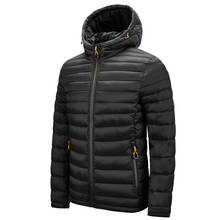 Jaqueta de inverno masculina, casaco de algodão acolchoado, quente com capuz, moda masculina, moda urbana 2024 - compre barato
