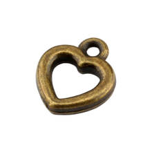 Colgante de aleación de corazón de bronce envejecido agujereado, joyería artesanal, A-0009D, 10x12mm, 200 Uds. 2024 - compra barato