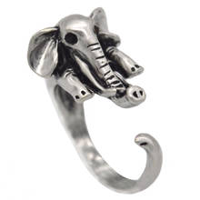 CHENGXUN Новая мода в стиле бохо, шикарное винтажное серебряное регулируемое кольцо в виде слона на палец с животным для женщин 2024 - купить недорого