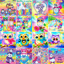 5D DIY Diamond Embroidery Cartoon Color Owl Full Circle Diamond Painting Animal Cross Stitch Mosaic Rhinestone Home Decoration 2024 - buy cheap