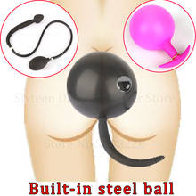 Inflatable Huge Anal Butt Plug with Steel Ball Huge Anus Pump Expandable Vaginal Stimulus Dilator Erotic Anal Sex Toys for Women 2024 - buy cheap