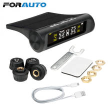 FORAUTO Auto Security Alarm Systems Tyre Pressure Solar Power Digital LCD Display Car TPMS Tyre Pressure Monitoring System 2024 - buy cheap