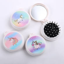 Hot！Horse Makeup Comb Hair Brush Styling Tool Fashion Cosmetic Airbag Comb Foldable Pocket Round Travel Hair Brush With Mirror 2024 - buy cheap