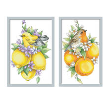 Fruit Birds Cross Stitch Patterns Embroidery Kits Printed Fabric Needlework Sets 11CT 14CT Diy Crafts Home Decorations Paintings 2024 - buy cheap