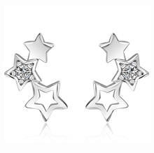Женские серьги-гвоздики с кристаллами и звездами из стерлингового серебра 925 пробы, свадебный подарок, eh1409 2024 - купить недорого