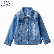 Humor Bear Girls Denim Jacket Outerwear Spring Children Clothing Girls Autumn Windbreaker Bow Letter Flower Embroidery Blouse 2024 - buy cheap