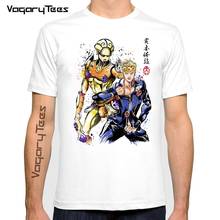 Japanese Anime Men's Gold Experience sumi-e Printed T Shirt Jojo's Bizarre Adventure Jojo Manga Anime Awesome Artwork Tees 2024 - buy cheap