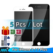 5 шт./лот AAA + ЖК-дисплей для iPhone 7, сменный сенсорный экран для iPhone 7 plus, без битых пикселей + закаленное стекло + Инструменты + ТПУ 2024 - купить недорого
