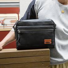 Shoulder Bag Men Bag Casual Messenger Bag 2022 New Fashion Top Layer Leather Tide Brand Men's Leather Vintage Soft Black Zipper 2024 - buy cheap