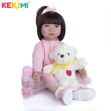 Оптовая продажа KEIUMI 24 дюйма куклы Reborn Baby настоящая принцесса детские куклы игрушка мягкие силиконовые куклы Bebe подарок ребенку на день рождения 2024 - купить недорого