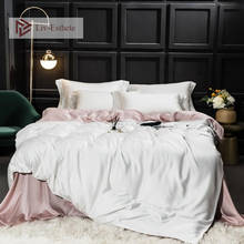 Liv-conjunto de cama de luxo 100% seda, branco, rosa, seda, seda, seda, coberta de edredom e fronha, queen, king 2024 - compre barato