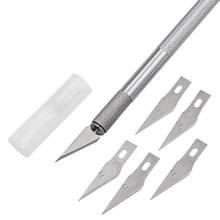 6 Colour Non-Slip Metal Scalpel Knife Tools Kit Cutter Engraving Craft knives+5pcs Blades Mobile Phone PCB DIY Repair Hand Tools 2024 - buy cheap