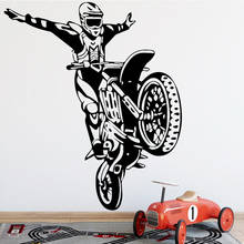 Motorcycle Stunt Driver Wall Sticker Motorcross Vinyl Decal Motor Art Decor Motor Poster Bedroom Mural Living Room Decoration 2024 - buy cheap