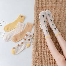 Novo designer de moda feminina meias longas primavera verão bonito engraçado anime algodão underwear kawaii menina estudante harajuku meias longas 2024 - compre barato