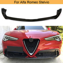 Car Front Bumper Lip Spoiler Splitters For Alfa Romeo Stelvio Base Sport 2017 Front Bumper Lip Spoiler Chin Carbon Fiber FRP 2024 - buy cheap