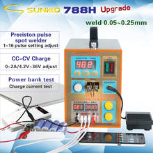 SUNKKO-máquina de soldadura por puntos de batería usb 788H, luz LED, prueba de batería de litio, carga USB 18650, paquete de batería de soldadura 2024 - compra barato