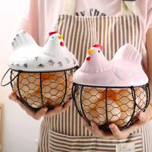 Iron Ceramic Hen Ornament Egg Fruit Storage Basket Container Kitchen Supplies Simple Style Home Decor Kitchen Supplies Workmansh 2024 - buy cheap