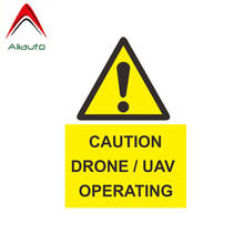 Aliauto Personality Car Sticker Danger Caution Drone and UAV Operating Accessories PVC Cover Scratch Decal for Skoda,12cm*18cm 2024 - buy cheap