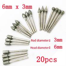 20/pcs 6X3mm Diamond Rotary Tool Sintered Diamond Burs Abrasive Grinding Head Accessories Diamond Bits 2024 - buy cheap