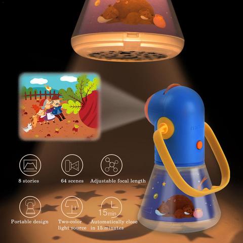 Книга для рассказов, детский проектор калейдоскоп, детские игрушки с подсветкой, Обучающие Развивающие игрушки для детей, подарок для сказок 2022 - купить недорого