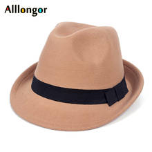 2020 Fall Winter Warm Fedora Hats Men Women Felt Trilby Hat Outdoor Jazz Hat Panama Black wool chapeu fedora 2024 - buy cheap