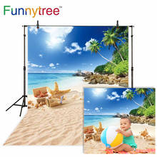 Funnytree-fondos para estudio de fotografía, playa, mar, concha de verano, botella a la deriva, islas, naturaleza, fotomatón impreso 2024 - compra barato
