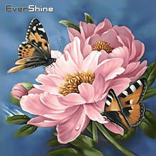 EverShine 5D алмазная Вышивка Цветы Картина Стразы Алмазная картина полностью квадратная Бабочка Алмазная мозаика Вышивка крестом 2024 - купить недорого
