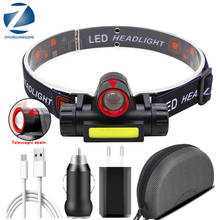 Zoomable LED Headlamp Built-in Battery Camping Powerful COB USB Rechargeable Headlight Waterproof Head Torch Head Lamp Lantern 2024 - buy cheap